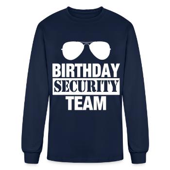 Birthday Security Team Job Doorman Bouncer Guard - Men's Long Sleeve T-Shirt - navy - Front