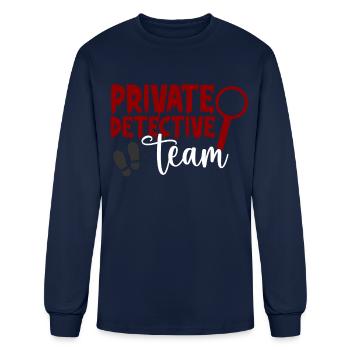 Enquêteur de l’équipe de détectives privés - T-shirt à manches longues Homme - marine - Devant