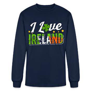 I Love Ireland St. Patricks Day Irish Leprechaun - Men's Long Sleeve T-Shirt - navy - Front