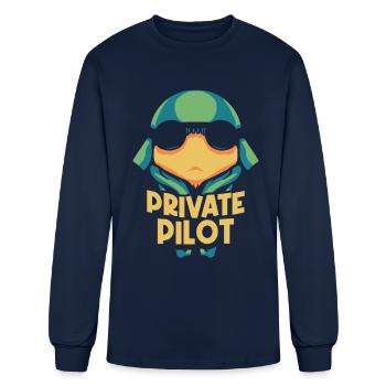 Private Pilot Aircraft Small Airplane - Men's Long Sleeve T-Shirt - navy - Front