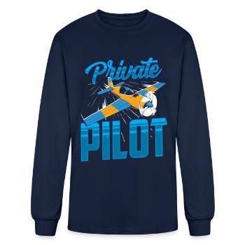 Private Pilot Aircraft Small Airplane - Men's Long Sleeve T-Shirt - navy - Front