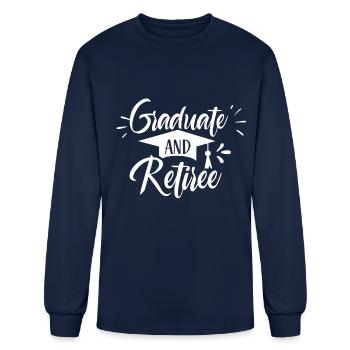 Équipe de diplômés et de retraités diplômés - T-shirt à manches longues Homme - marine - Devant