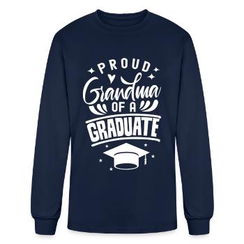 Fière grand-mère d’un diplômé diplômé - T-shirt à manches longues Homme - marine - Devant