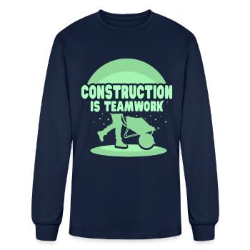 Construction Is Teamwork Site Worker - Men's Long Sleeve T-Shirt - navy - Front