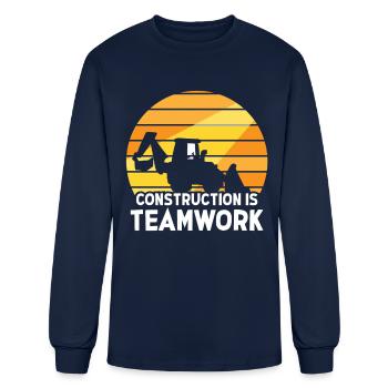 Construction Is Teamwork Site Worker - Men's Long Sleeve T-Shirt - navy - Front