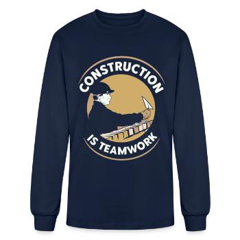 Construction Is Teamwork Site Worker - Men's Long Sleeve T-Shirt - navy - Front