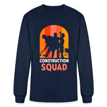 Construction Squad Worker Teamwork Site - Men's Long Sleeve T-Shirt - navy - Front