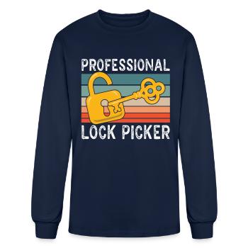 Professional Lock Picker Locks Picking Pick - Men's Long Sleeve T-Shirt - navy - Front