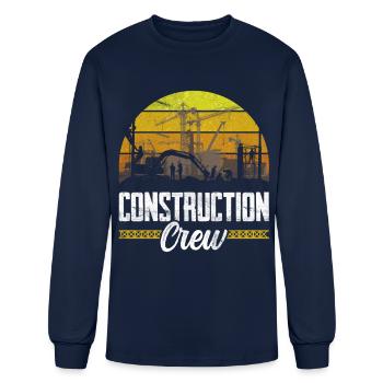 Construction Crew Worker Site Teamwork - Men's Long Sleeve T-Shirt - navy - Front