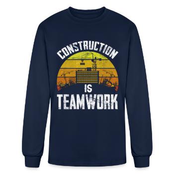 Construction Is Teamwork Site Worker - Men's Long Sleeve T-Shirt - navy - Front