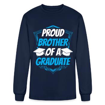 Fier frère d’un diplômé diplômé - T-shirt à manches longues Homme - marine - Devant