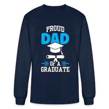Fier père d’une équipe diplômée diplômée - T-shirt à manches longues Homme - marine - Devant