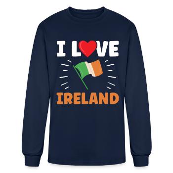 I Love Ireland Leprechaun St. Patricks Day Irish - Men's Long Sleeve T-Shirt - navy - Front