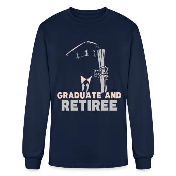 Équipe de diplômés et de retraités diplômés - T-shirt à manches longues Homme - marine - Devant