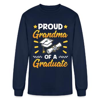 Fière grand-mère d’un diplômé diplômé - T-shirt à manches longues Homme - marine - Devant