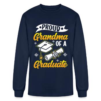 Fière grand-mère d’un diplômé diplômé - T-shirt à manches longues Homme - marine - Devant