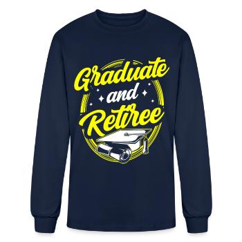 Équipe de diplômés et de retraités diplômés - T-shirt à manches longues Homme - marine - Devant
