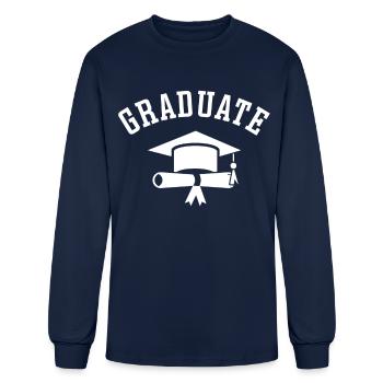 Diplômes de l’équipe des diplômés Dictons - T-shirt à manches longues Homme - marine - Devant
