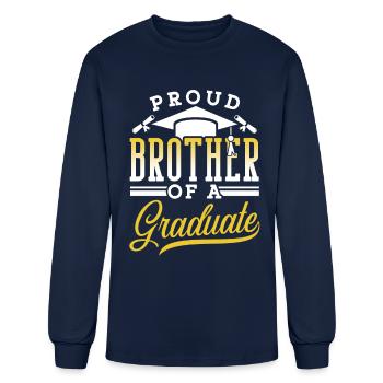 Fier frère d’un diplômé diplômé - T-shirt à manches longues Homme - marine - Devant