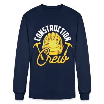 Construction Crew Worker Teamwork Site - Men's Long Sleeve T-Shirt - navy - Front