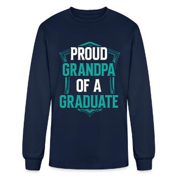 Fier grand-père d’un diplômé diplômé - T-shirt à manches longues Homme - marine - Devant