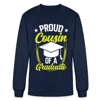 Fier cousin d’un diplômé diplômé - T-shirt à manches longues Homme - marine - Devant