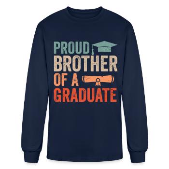Fier frère d’un diplômé diplômé - T-shirt à manches longues Homme - marine - Devant