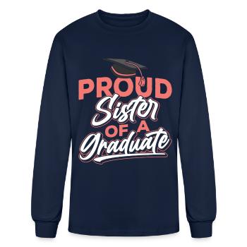 Fière sœur d’un diplômé diplômé - T-shirt à manches longues Homme - marine - Devant