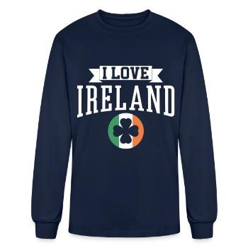 I Love Ireland Irish Leprechaun St. Patricks Day - Men's Long Sleeve T-Shirt - navy - Front