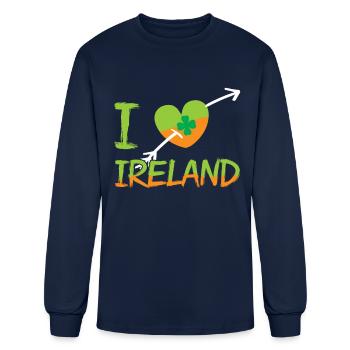 I Love Ireland Leprechaun St. Patricks Day Irish - Men's Long Sleeve T-Shirt - navy - Front