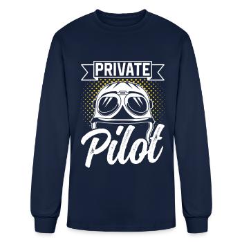 Private Pilot Small Airplane Aircraft - Men's Long Sleeve T-Shirt - navy - Front