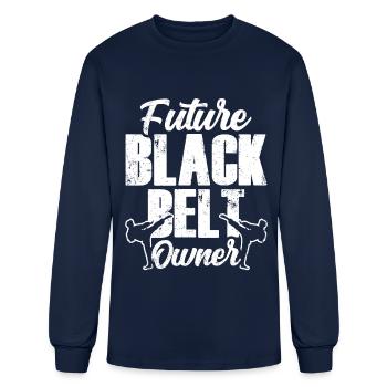 Future Black Belt Owner Belts MMA Martial Arts - Men's Long Sleeve T-Shirt - navy - Front