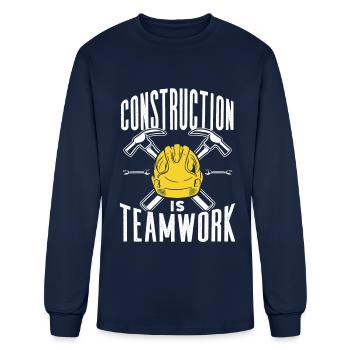 Construction Is Teamwork Worker Site - Men's Long Sleeve T-Shirt - navy - Front