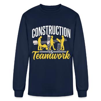 Construction Is Teamwork Site Worker - Men's Long Sleeve T-Shirt - navy - Front