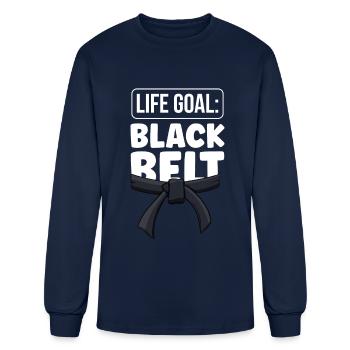 Life Goal: Black Belt Belts MMA Martial Arts - Men's Long Sleeve T-Shirt - navy - Front