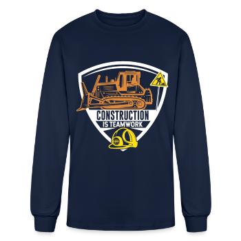 Construction Is Teamwork Worker Site - Men's Long Sleeve T-Shirt - navy - Front