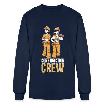 Construction Crew Teamwork Worker Site - Men's Long Sleeve T-Shirt - navy - Front