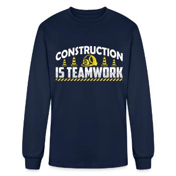 Construction Is Teamwork Site Worker - Men's Long Sleeve T-Shirt - navy - Front