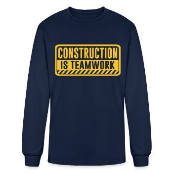 Construction Is Teamwork Site Worker - Men's Long Sleeve T-Shirt - navy - Front