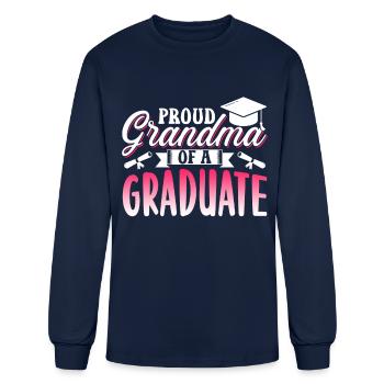 Fière grand-mère d’un diplômé diplômé - T-shirt à manches longues Homme - marine - Devant