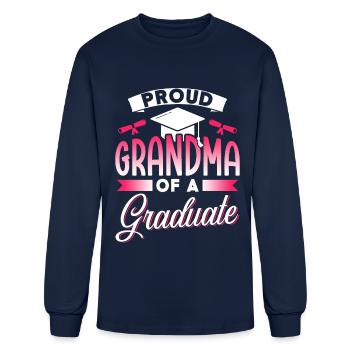 Fière grand-mère d’un diplômé diplômé - T-shirt à manches longues Homme - marine - Devant