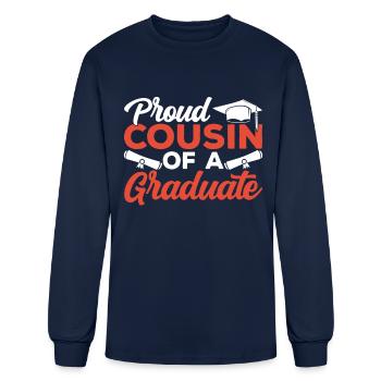 Fier cousin d’un diplômé diplômé - T-shirt à manches longues Homme - marine - Devant