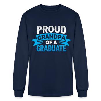 Fier grand-père d’un diplômé diplômé - T-shirt à manches longues Homme - marine - Devant