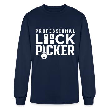 Professional Lock Picker Picking Locks Pick - Men's Long Sleeve T-Shirt - navy - Front