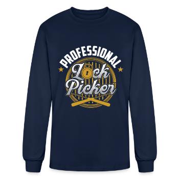 Professional Lock Picker Locks Pick Picking - Men's Long Sleeve T-Shirt - navy - Front