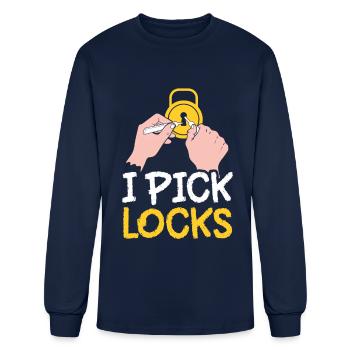 I Pick Locks Lock Picking Picker - Men's Long Sleeve T-Shirt - navy - Front