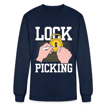 Lock Picking Locks Pick Picker - Men's Long Sleeve T-Shirt - navy - Front