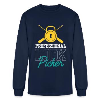 Professional Lock Picker Pick Picking Locks - Men's Long Sleeve T-Shirt - navy - Front