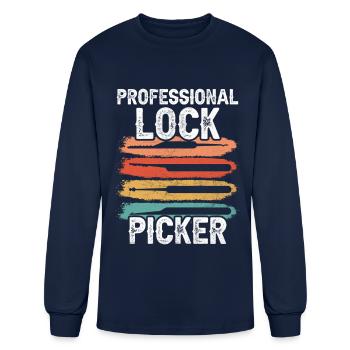 Professional Lock Picker Locks Pick Picking - Men's Long Sleeve T-Shirt - navy - Front