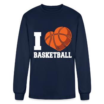 I Love Basketball Match Player Team Coach - Men's Long Sleeve T-Shirt - navy - Front